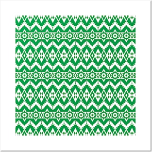 Green Geometric Xmas Print Posters and Art